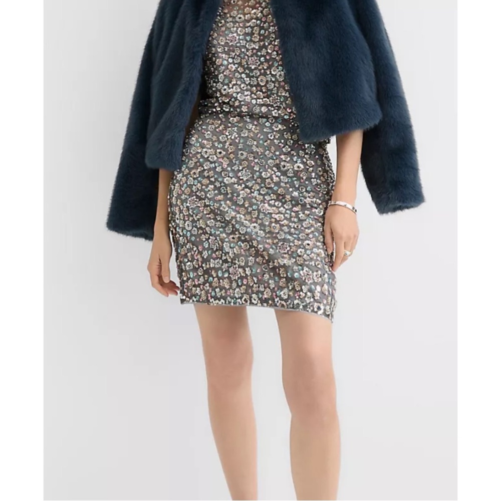 LOFT ~Sequin Floral Mini Skirt Floral (NWT)